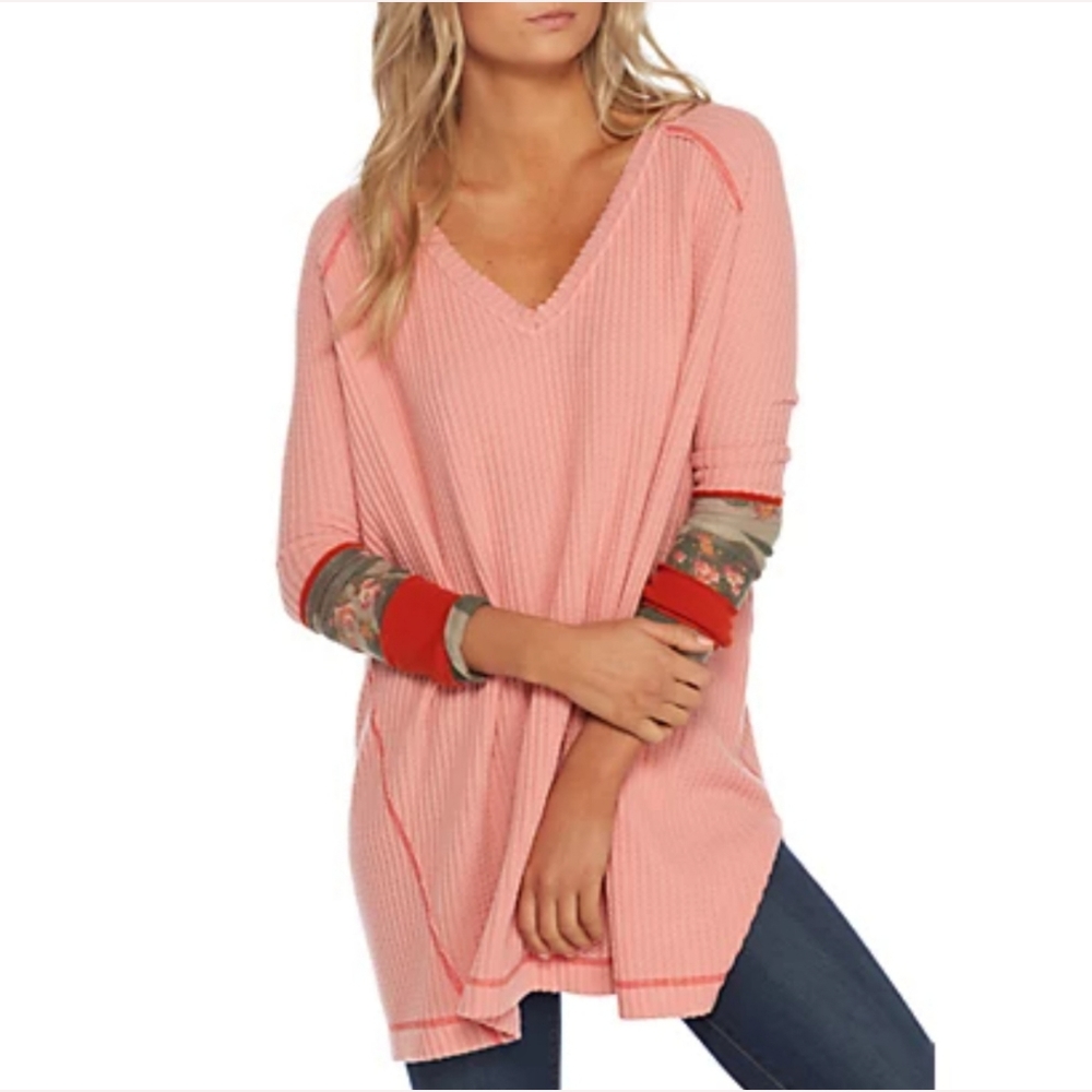 We The Free Lovin Leopard Oversized Thermal Top Size Large